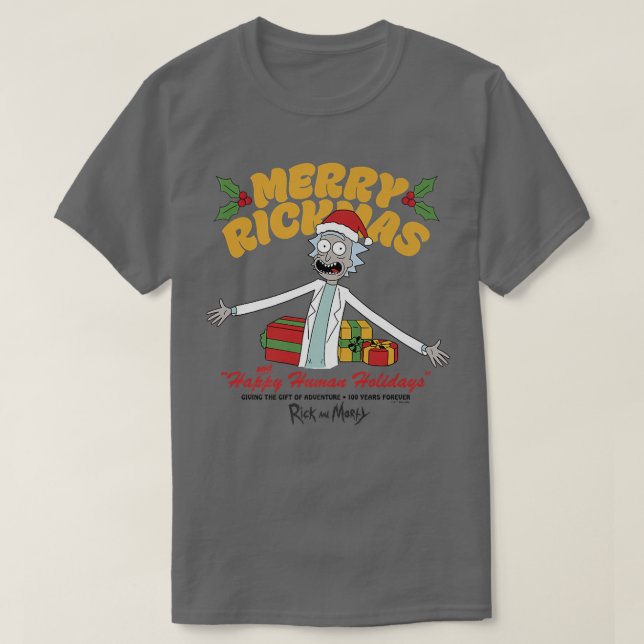 Rick and Morty Christmas Merry Rickmas Happy Human T Shirt (Design framsida)