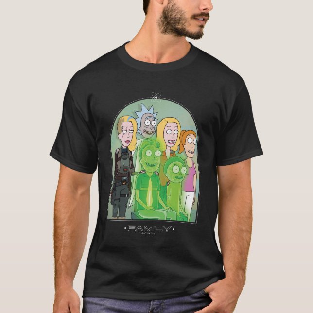 Rick and Morty Family Graphic T Shirt (Framsida)