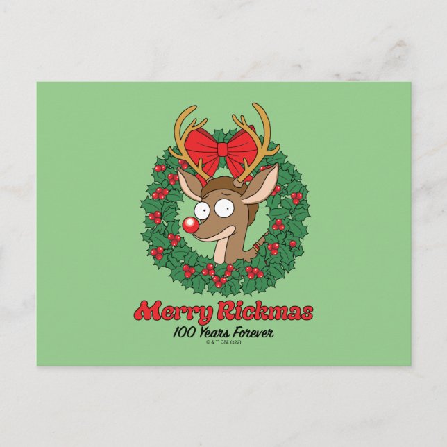Rick and Morty | Reindeer Morty Merry Rickmas Helg Vykort (Framsida)