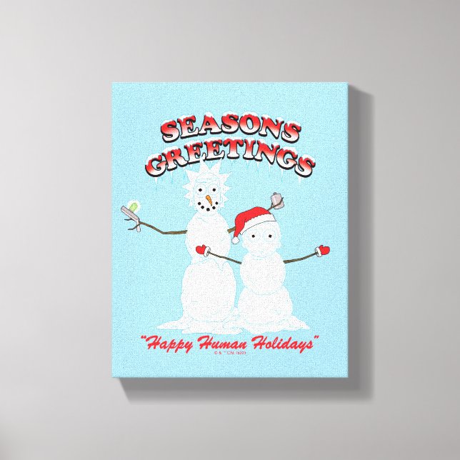 Rick and Morty | Snowmen Season's Greetings Canvastryck (Framsida)