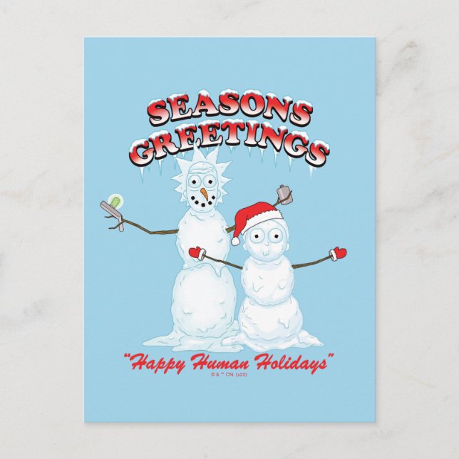 Rick and Morty | Snowmen Season's Greetings Helg Vykort (Framsida)