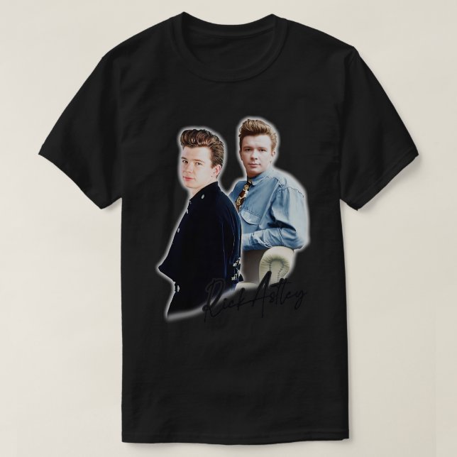 Rick Astley 80s Aesthetic T Shirt (Design framsida)