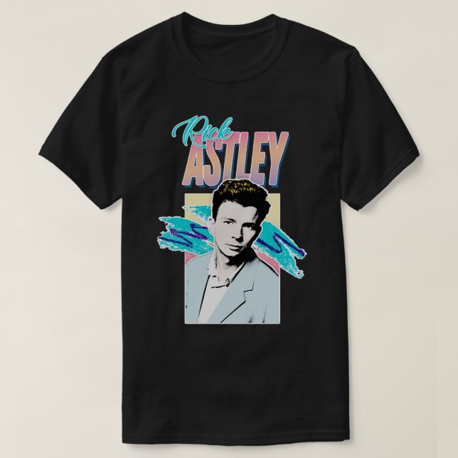 Rick Astley 80s Aesthetic Tribute Design T Shirt (Design framsida)