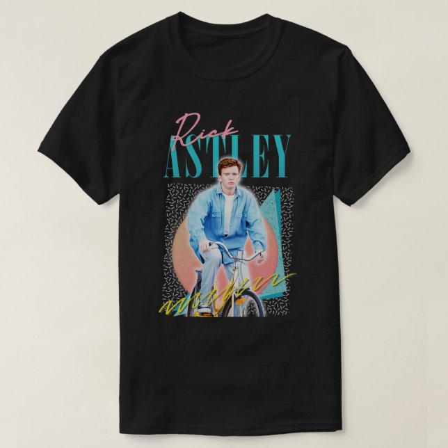Rick Astley 80s Vibin Cyclin Aesthetic Design T Shirt (Design framsida)