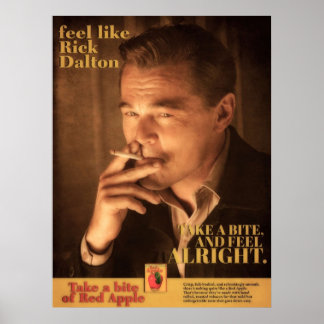 Rick Dalton Red Apple Ad Poster