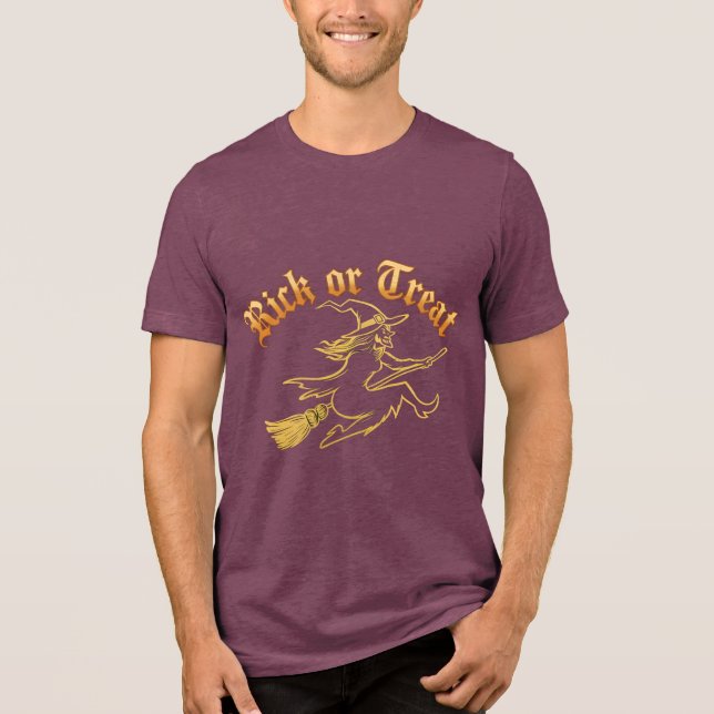 Rick eller Treat T-Shirt: Spelande ny design T Shirt (Framsida)