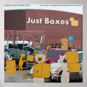 Rick London Big Box Stores För Katter Serietecknin Poster