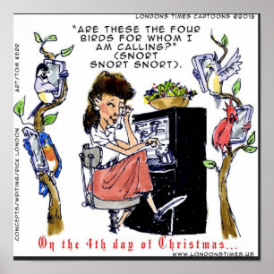 Rick London Ernestine Calling Birds Julafton Poster