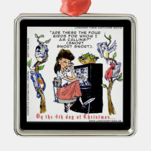 Rick London Ernestine Calling Birds Xmas Julgransprydnad Metall