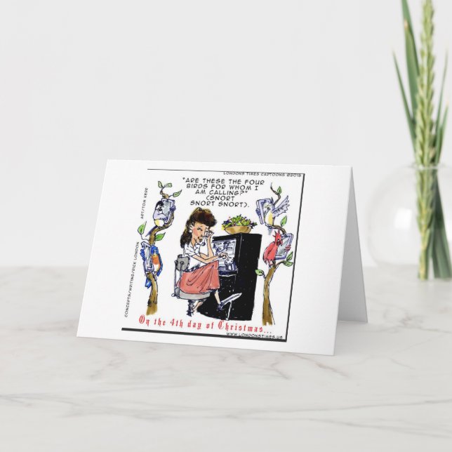 Rick London Ernestine Calling Birds Xmas Kort (Framsida)