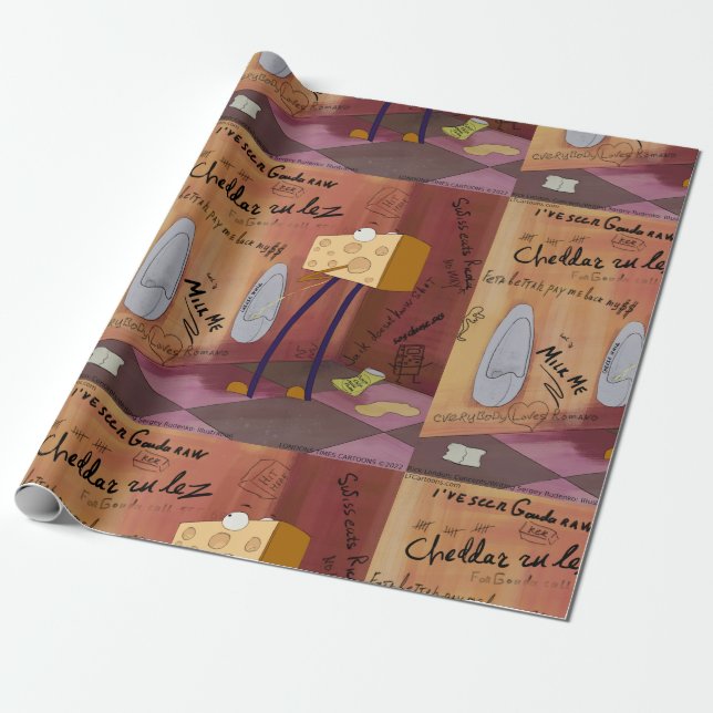Rick London Funny Cheese Bathroom Comic Presentpapper (Utrullad)