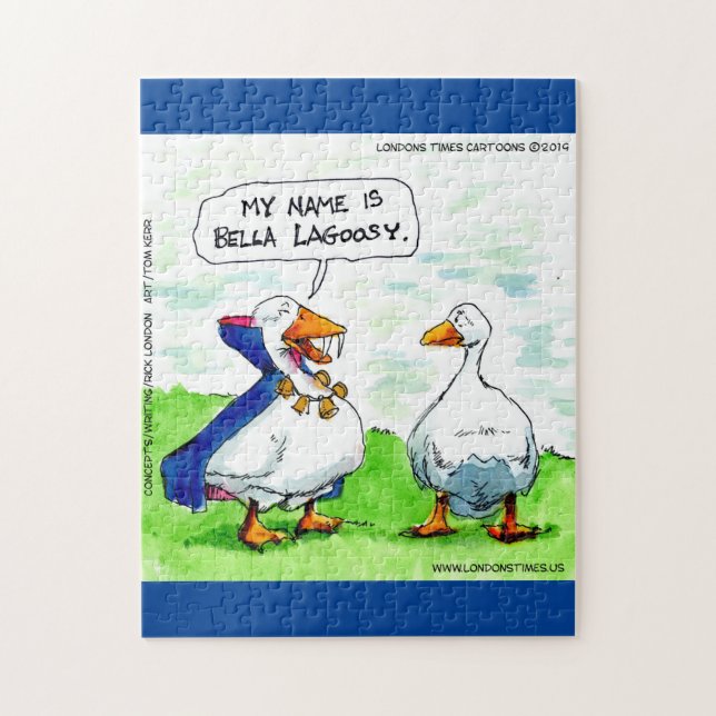 Rick London Funny Goose Vampire Wearing Klockor Pussel (Vertikal)