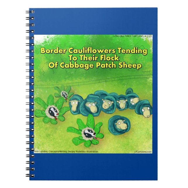 Rick London Funny Gräns Collie Flower Tecknad Anteckningsbok (Framsidan)