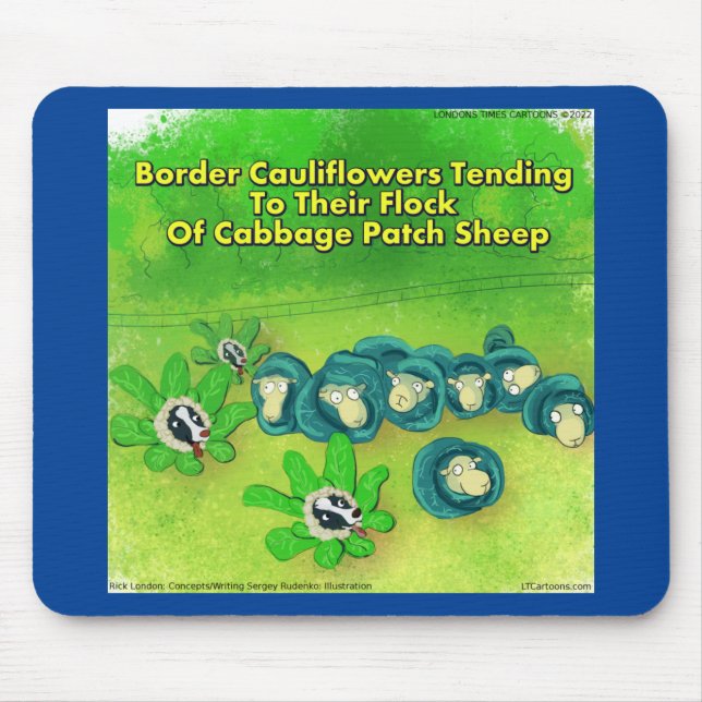 Rick London Funny Gräns Collie Flower Tecknad Musmatta (Framsidan)