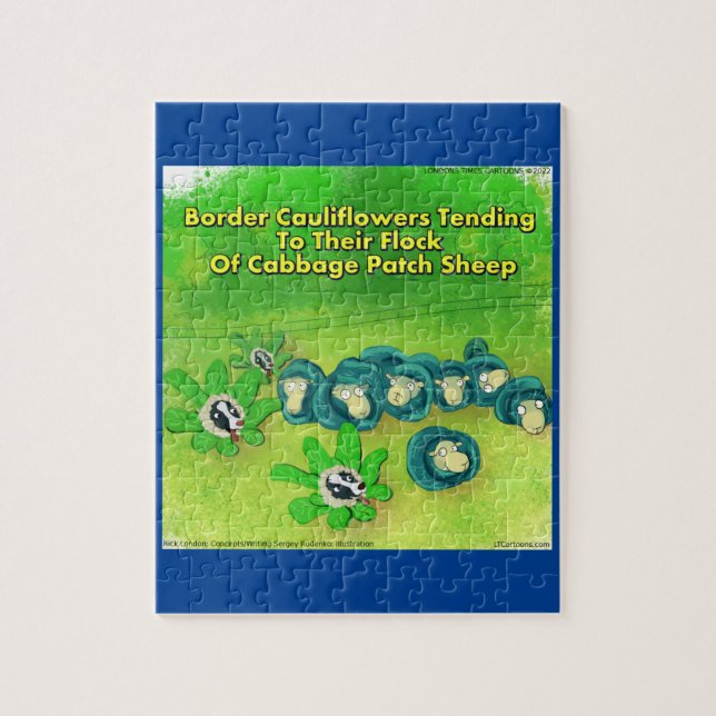 Rick London Funny Gräns Collie Flower Tecknad Pussel (Vertikal)