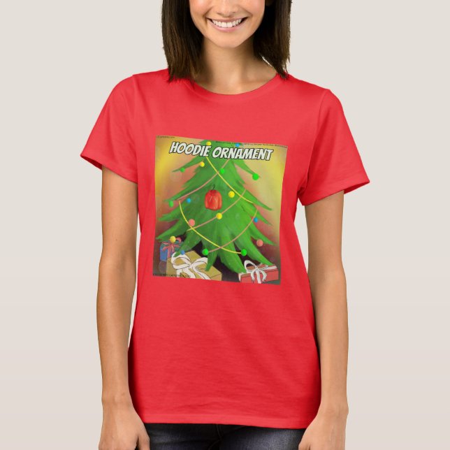 Rick London Funny "Hoodie Ornament" Julgran T Shirt (Framsida)