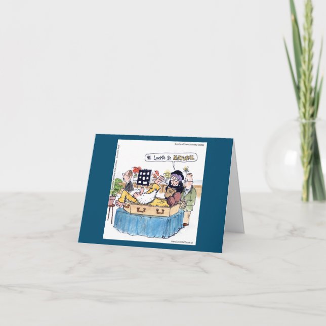 Rick London Funny Old Hippie Tecknad Funeral Kort (Framsida)