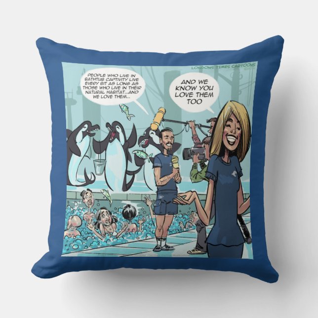 Rick London Funny Orca Revenge Jumbo Cotton Pillow Kudde (Framsida)