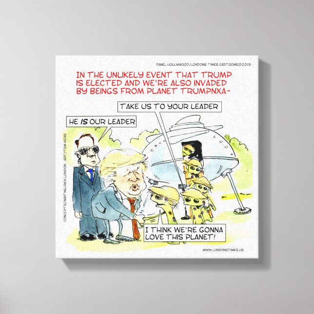 Rick London Funny Planet Trump Canvastryck (Framsida)