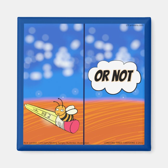 Rick London Funny Shakespeare Hamlet Bee Magnet (Framsidan)