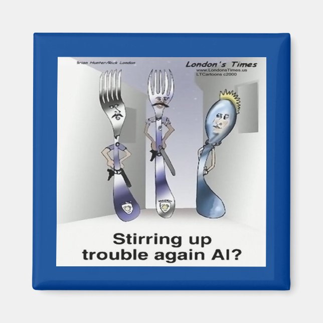 Rick London Funny Silverware Police Magnet (Framsidan)