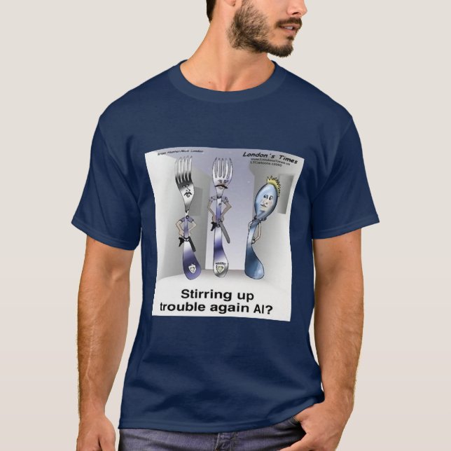 Rick London Funny Silverware Police T Shirt (Framsida)