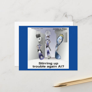 Rick London Funny Silverware Police Vykort