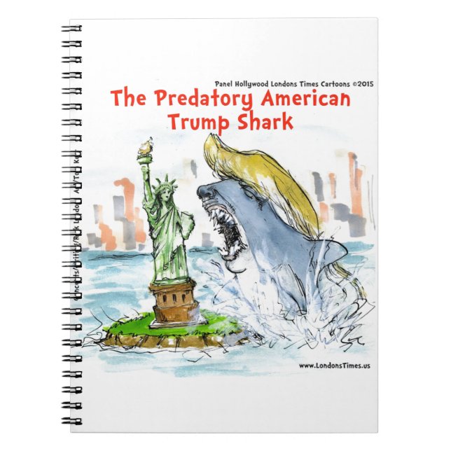 Rick London Funny Trump Shark Anteckningsbok Med Spiral (Framsidan)