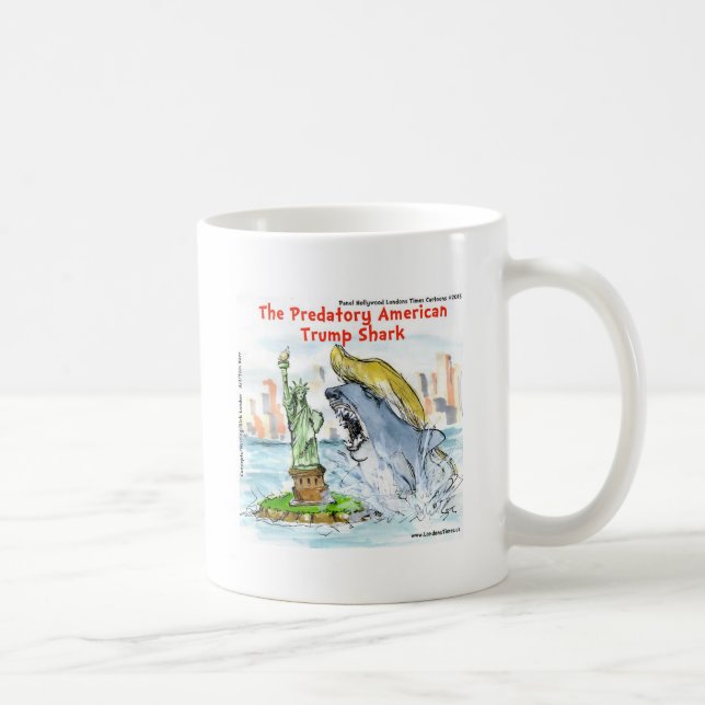 Rick London Funny Trump Shark Kaffemugg (Höger)