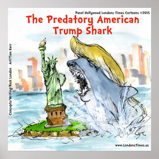 Rick London Funny Trump Shark Poster (Framsidan)