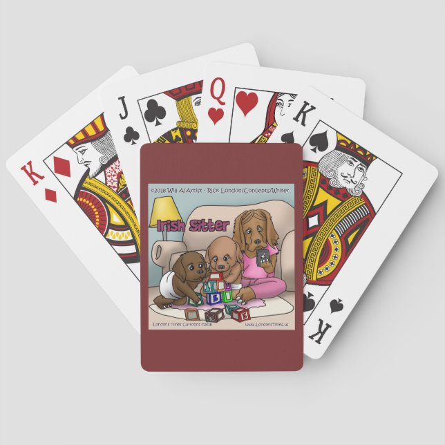 Rick London Irish Setter Tecknad Spelkort (Baksidan)