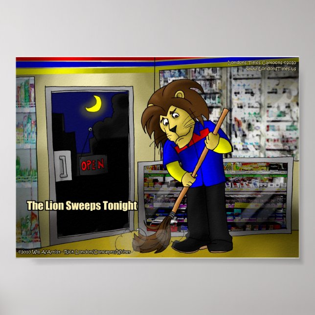 Rick London "Lejonet sveper ikväll" Rolig serie Poster (Framsidan)