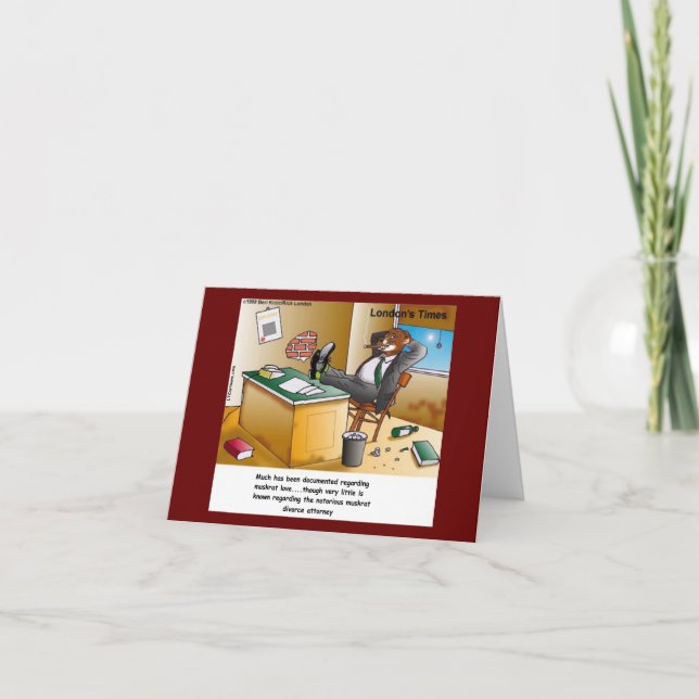 Rick London Muskrat Divorce Attorney Tecknad Kort (Framsida)