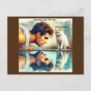 Rick London Narcissus & Rolig Katt Vykort