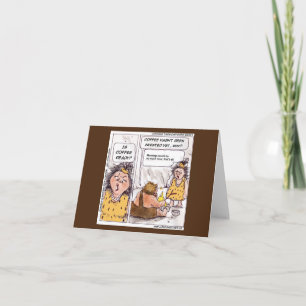 Rick London Prehistorisk Coffee Funny Tecknad Kort