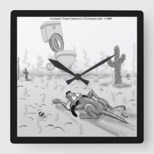 Rick London Rolig hund Mirage Square Wall Clock Fyrkantig Klocka