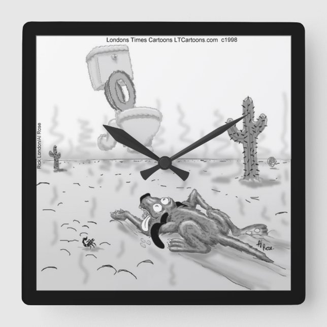 Rick London Rolig hund Mirage Square Wall Clock Fyrkantig Klocka (Framsida)
