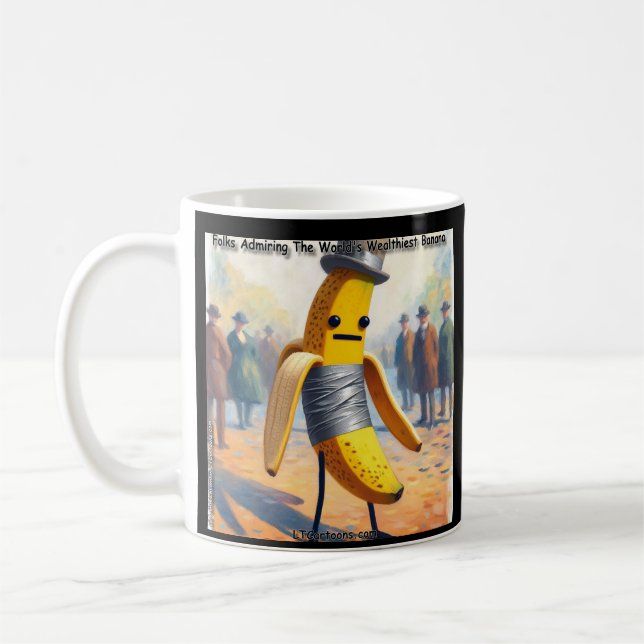 Rick London Rolig komisk tejpad banan Kaffemugg (Vänster)