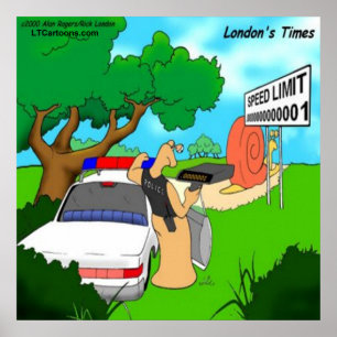 Rick London Rolig Slug Trafikkopplarm Plakat Poster