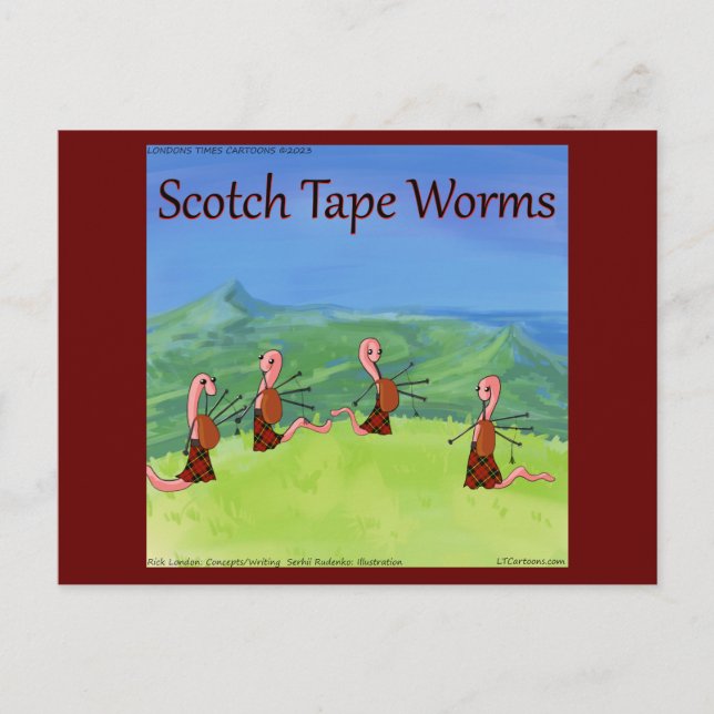 Rick London Roliga Maskar Från Skottland Tecknad S Vykort (Framsida)