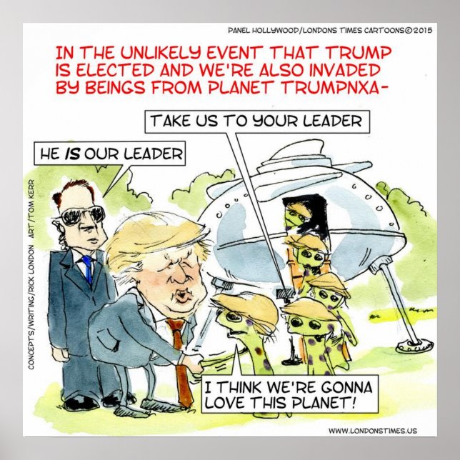 Rick London Roligt Planet Trump Affisch (Framsidan)