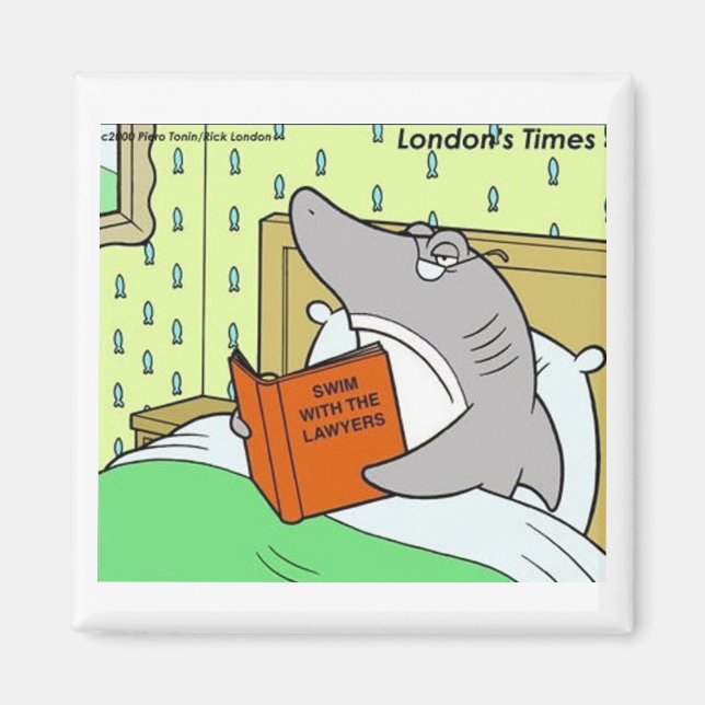 Rick London Shark Lawyer Funny Magnet (Framsidan)