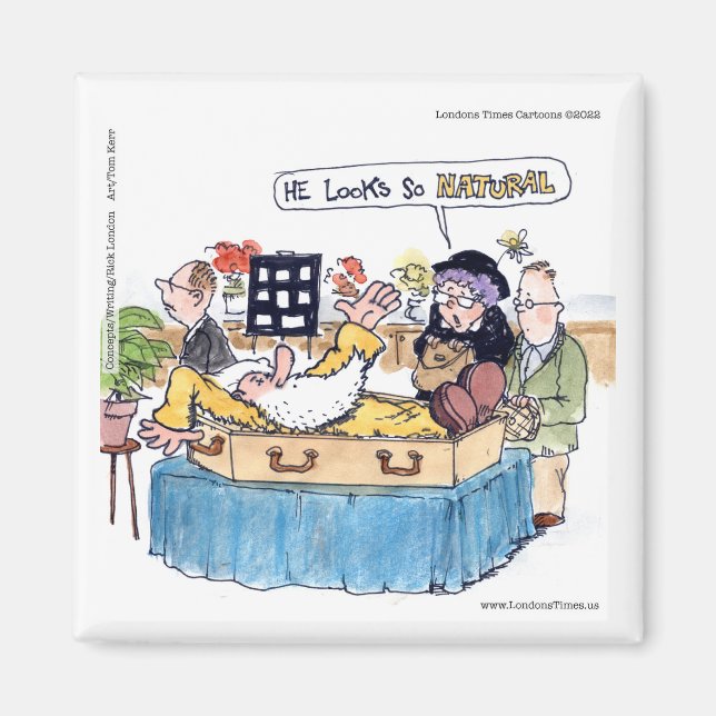 Rick London So Natural Funeral Funny Old Hippie Magnet (Framsidan)
