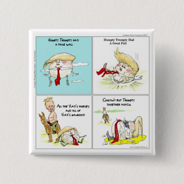 Rick London "Trumpty Dumpty" Funny Trump Gift Knapp (Framsida)