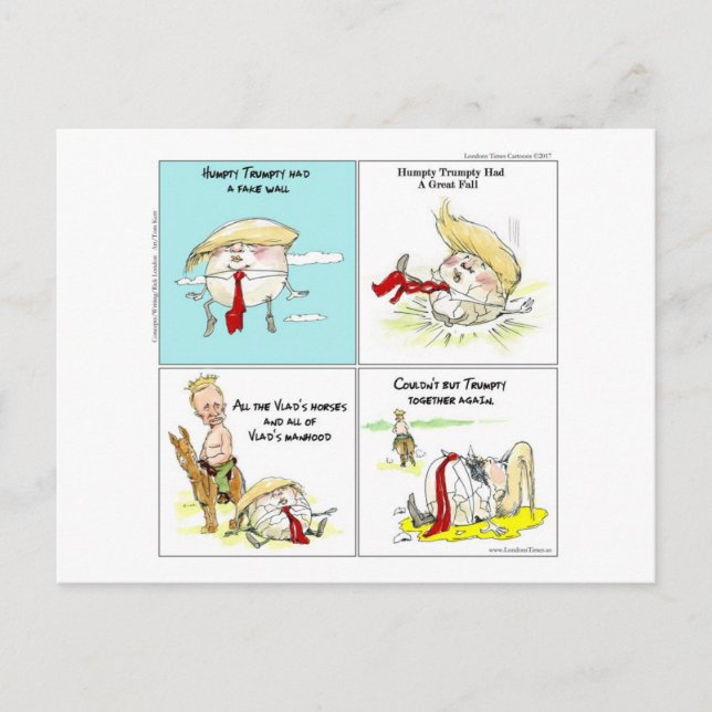 Rick London "Trumpty Dumpty" Funny Trump Gift Vykort (Framsida)