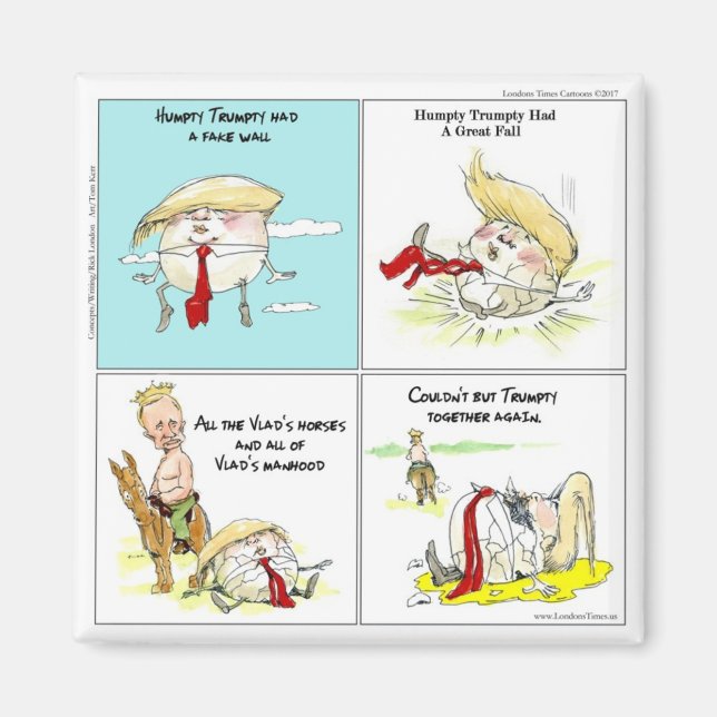 Rick London "Trumpty Dumpty" Roligt Trump-present Magnet (Framsidan)
