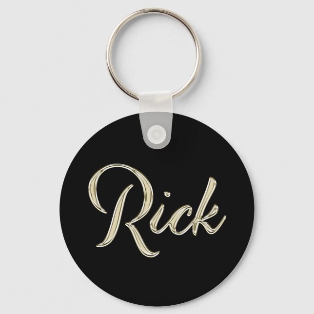 Rick Namn whitegold Button Schlüsselanhänger Nyckelring (Framsida)
