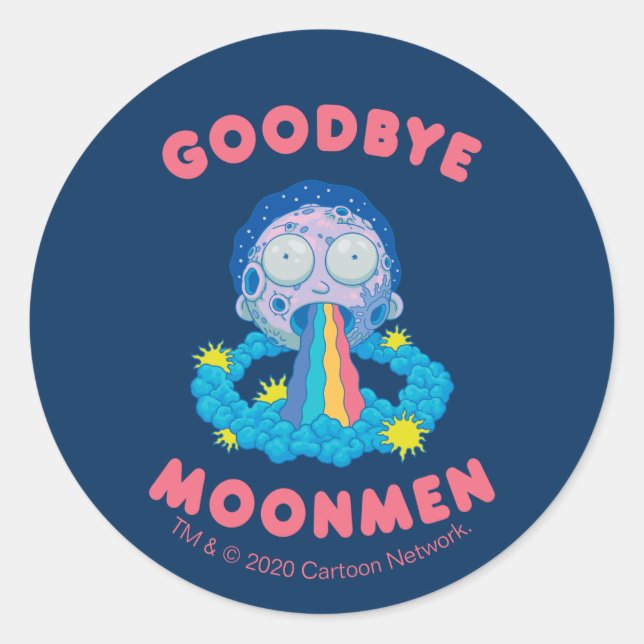 RICK OCH MORTY™ | Adjö Moonmen Runt Klistermärke (Framsida)
