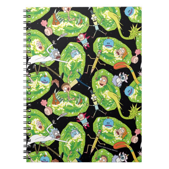 RICK OCH MORTY™ | Avrinning genom Portalerna Mönst Anteckningsbok (Framsidan)