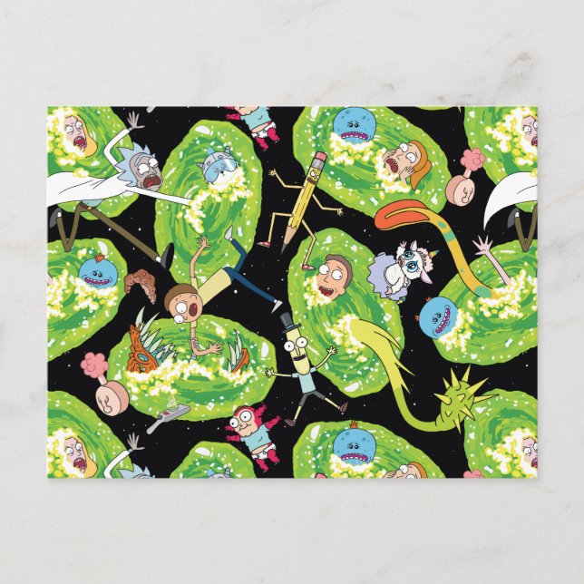 RICK OCH MORTY™ | Avrinning genom Portalerna Mönst Inbjudan Vykort (Framsida)